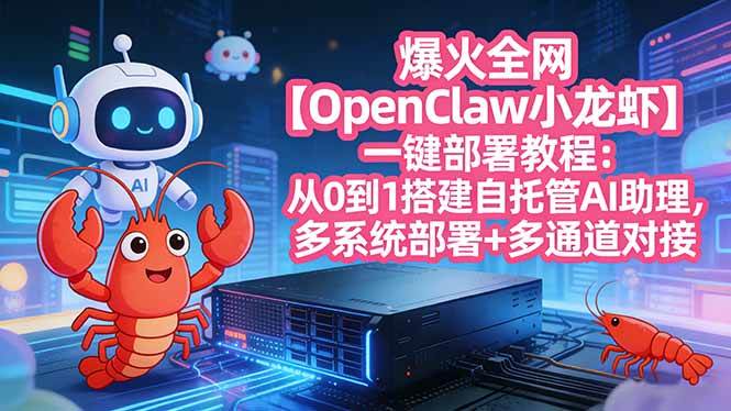 爆火全网【OpenClaw 小龙虾】一键部署教程：从0到1搭建自托管AI助理，多系统部署+多通道对接-燕子项目网