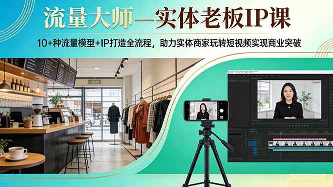 流量大师—实体老板IP课：10+种流量模型+IP打造全流程，助力实体商家玩转短视频实现商业突破-燕子项目网