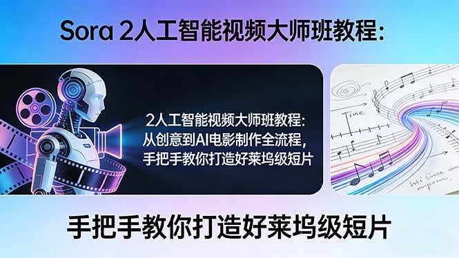 Sora 2人工智能视频大师班教程：从创意到AI电影制作全流程，手把手教你打造好莱坞级短片-燕子项目网