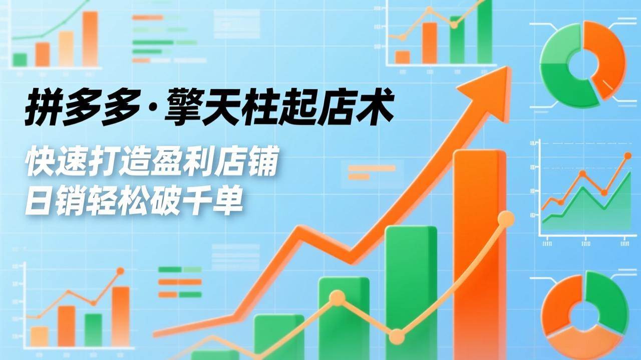 拼多多·擎天柱起店术3.0(更新)，爆流布局、利润起飞、不断流，快速打造盈利店铺，日销破千单-燕子项目网