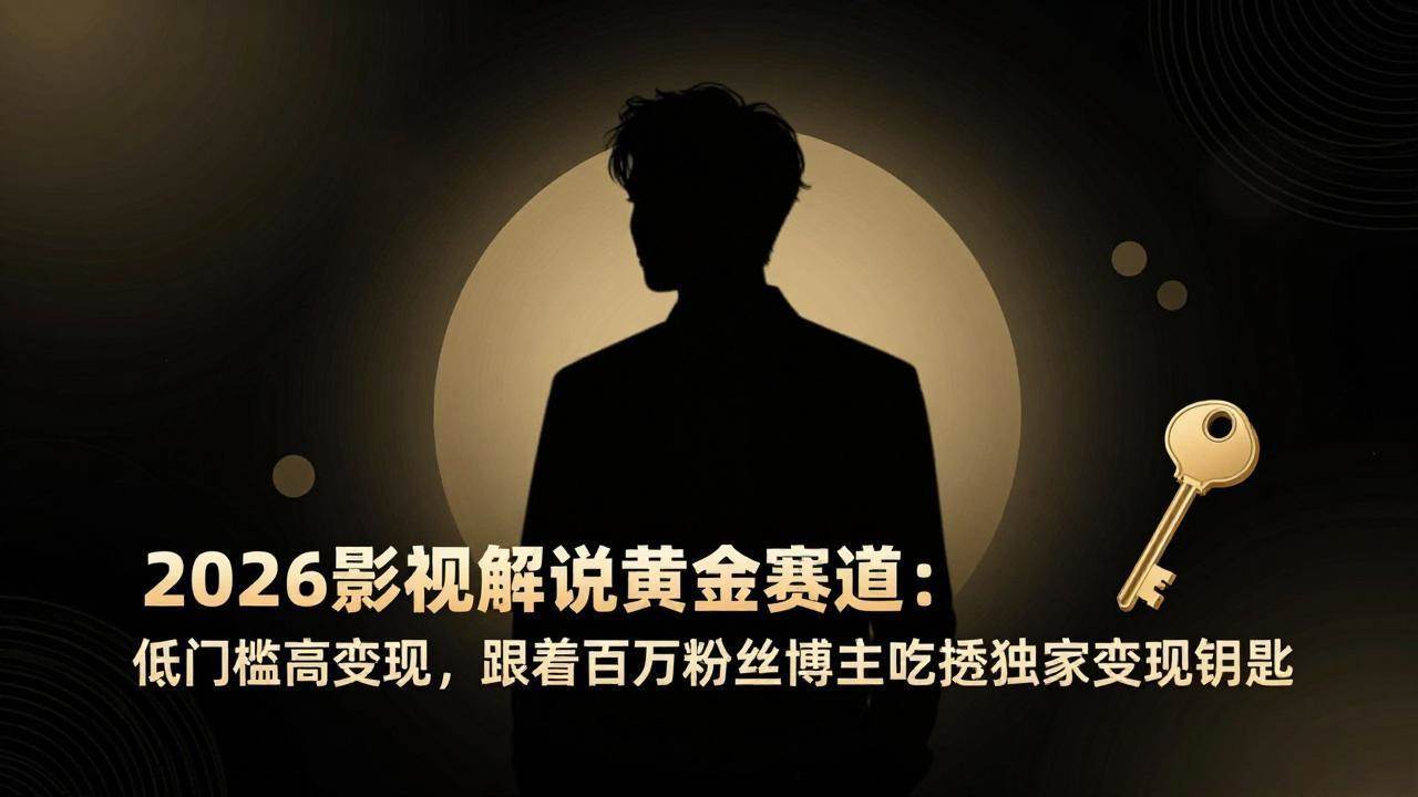 2026影视解说黄金赛道：低门槛高变现，跟着百万粉丝博主吃透独家变现钥匙-燕子项目网