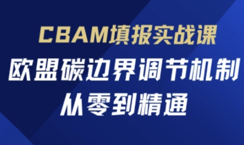 CBAM填报实战课,欧盟碳边界调节机制,从零到精通-燕子项目网
