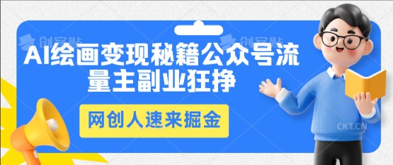 AI绘画变现秘籍：公众号流量主副业狂挣，网创人速来掘金-燕子项目网