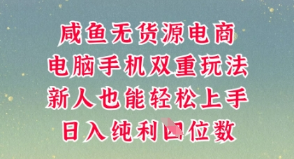 咸鱼无货源电商，多种运营方式，带你从零到一拿结果，可做代运营，也可软件一键发布【揭秘】-燕子项目网