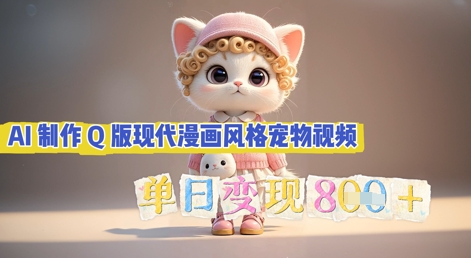 AI制作Q版现代漫画风格宠物视频,单日变现几张-燕子项目网