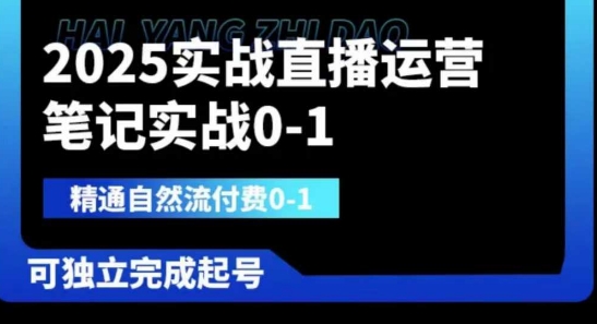 2025实战直播运营0-1,精通自然流付费0-1,可独立完成起号-燕子项目网
